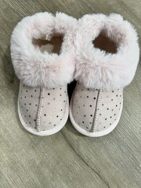 Plush Pink Star Slippers imitation Uggs